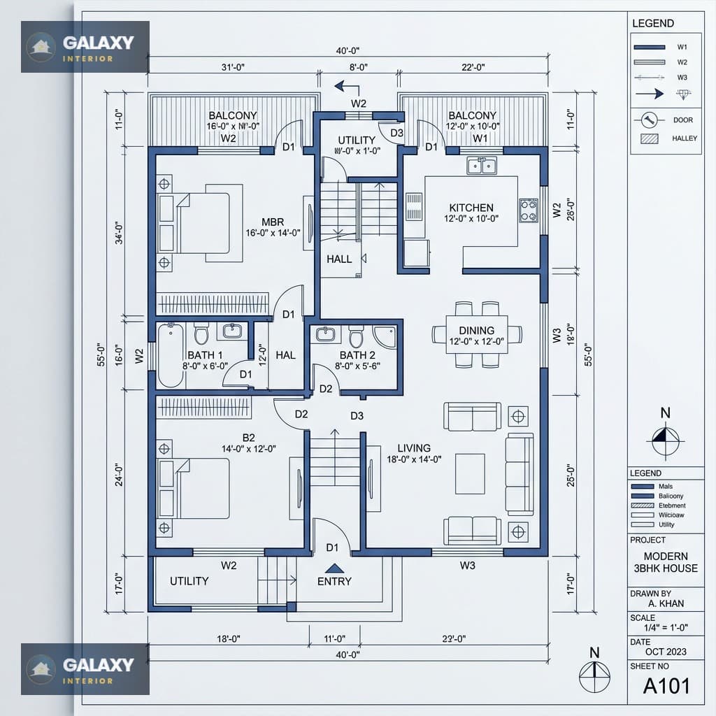 2D Floor Plan Blueprint