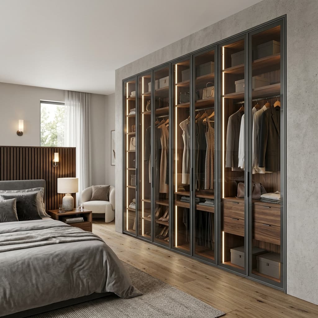 Sleek Glass Wardrobe